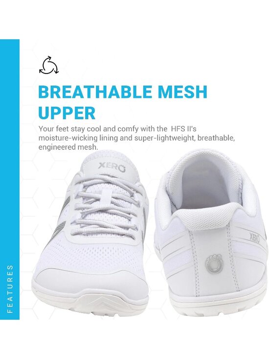 Xero Men\'s White Rubber Lightweight Lace Up Running Comfortable Athletic Shoes